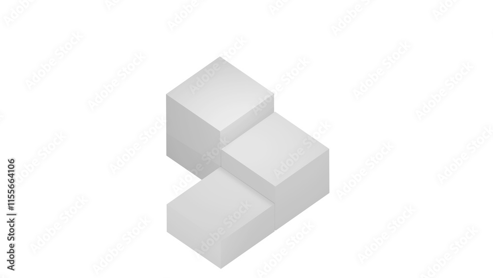 Obraz premium 3D three white pedestal layer product stand podium display on clean background transparent