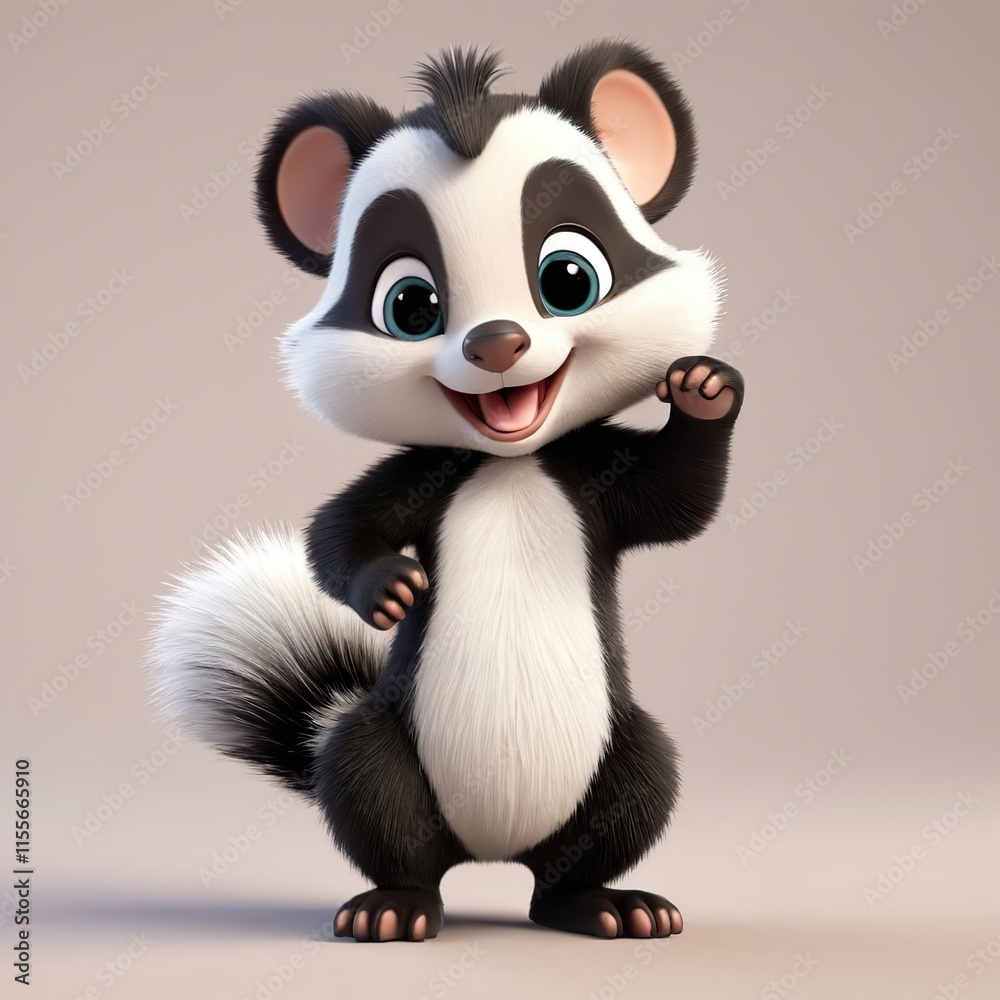 Cute little skunk smiling happily..Skunk Cute little skunk smiling happily..Skunk