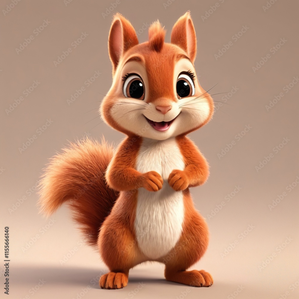 Obraz premium Cute little squirrel smiles cheerfully. Squirrel