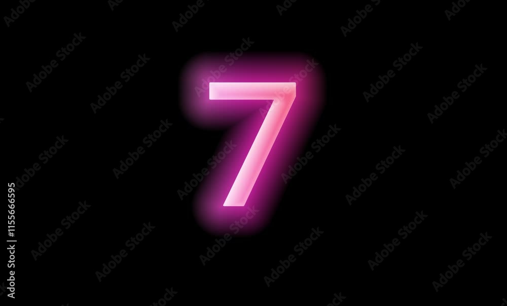 Countdown from 1 to 10 with neon lights Countdown from 1 to 10 with neon lights