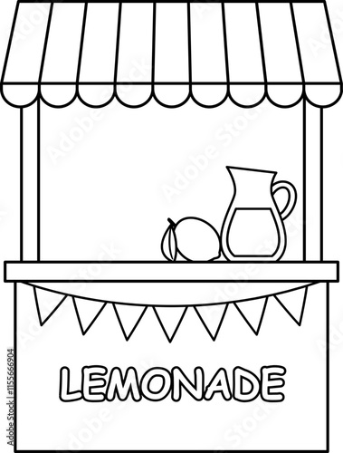Isolated lemonade stand outline  
Transparent background.