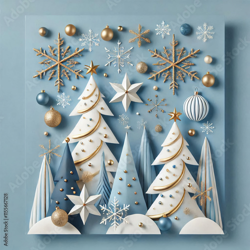 New Year's card background. At the corners are branches of fir trees decorated with vintage colored balls, gentle background. high definition of all details.