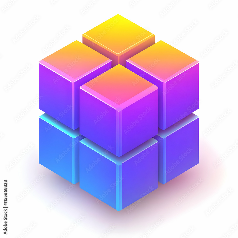 Vibrant 3D Cube Abstract Background Vibrant 3D Cube Abstract Background