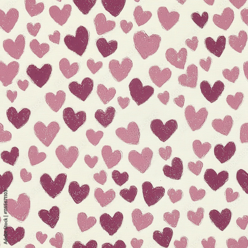 Cute and Simple Pattern Featuring Small Pink Hearts on a Light Background, Perfect for Use in Various Design Projects and Crafts Cute and Simple Pattern Featuring Small Pink Hearts on a Light Background, Perfect for Use in Various Design Projects and Crafts