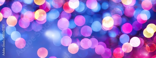 An abstract banner showcasing shimmering silver, purple, and blue lights in a defocused background.