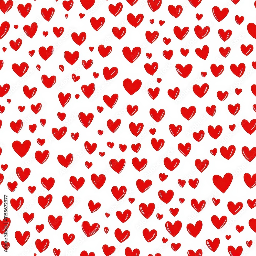 Delightful Small Red Hearts on a Clean White Background for Versatile Design Use in Patterns, Textiles, and Crafts Delightful Small Red Hearts on a Clean White Background for Versatile Design Use in Patterns, Textiles, and Crafts