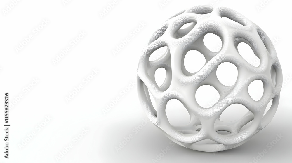 White 3D Abstract Sphere Illustration White 3D Abstract Sphere Illustration