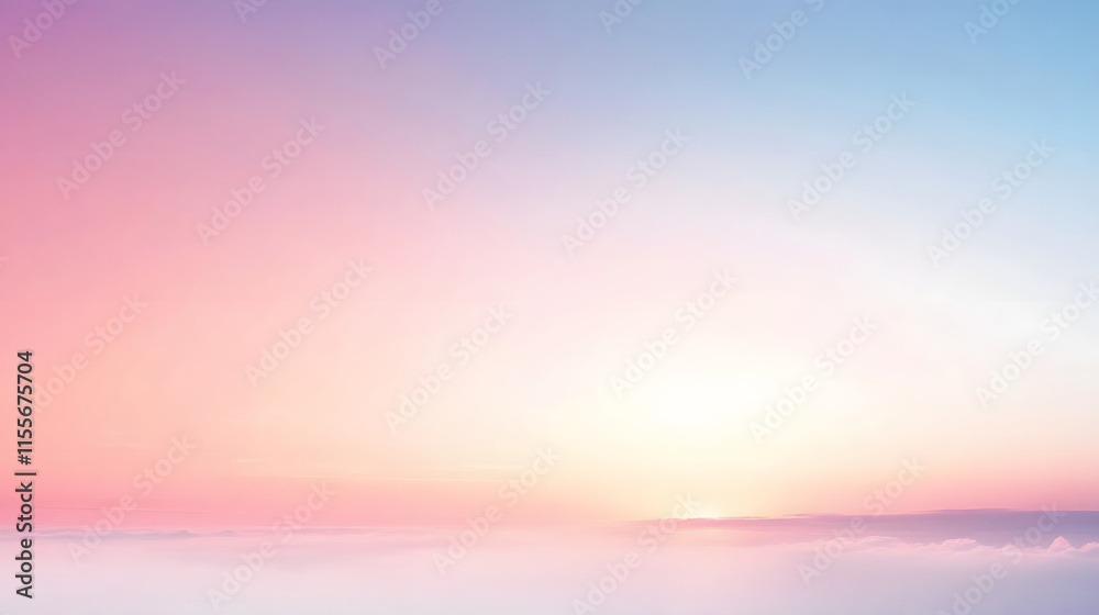 Pastel Sunrise Over a Sea of Clouds Pastel Sunrise Over a Sea of Clouds