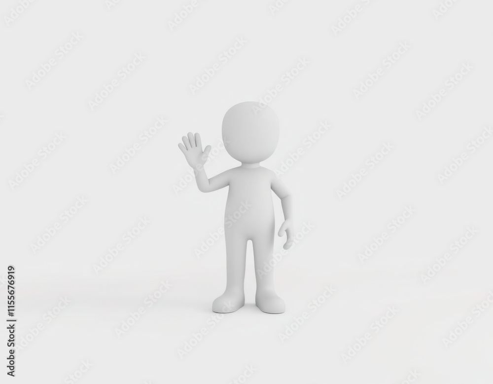 3D Character Waving Hello to Welcome Users and Create a Positive Atmosphere 3D Character Waving Hello to Welcome Users and Create a Positive Atmosphere
