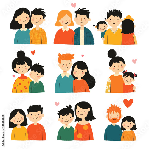 Illustrations of Happy Families