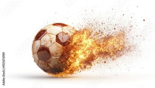 Wallpaper Mural A dynamic soccer ball engulfed in flames, symbolizing energy and excitement in sports. Torontodigital.ca