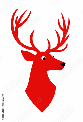 Illustration of a Red Deer Head