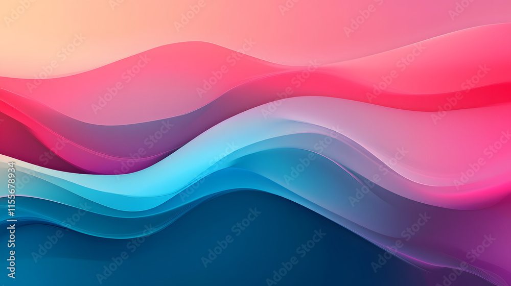 Abstract Colorful Waves Flowing Design