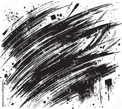 Grunge shape effect black vector illustration isolated on a white background