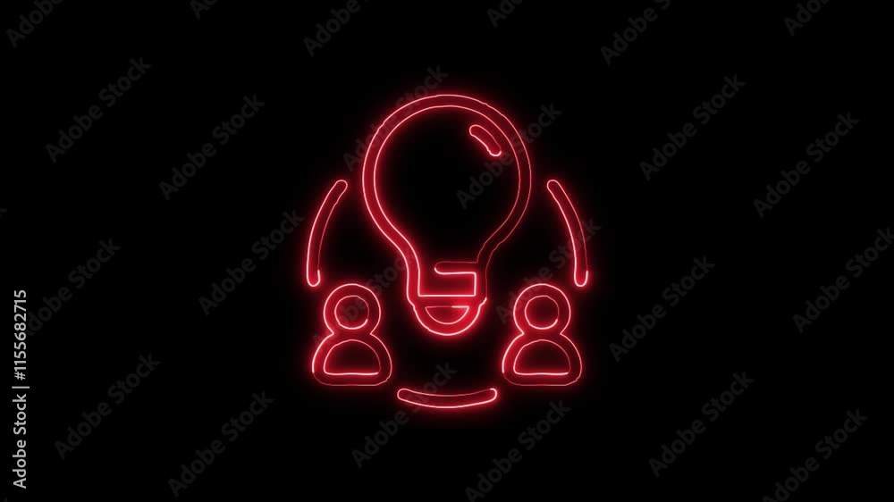 Glowing neon Solution icon isolated on black background. HD Video motion graphic animation Glowing neon Solution icon isolated on black background. HD Video motion graphic animation