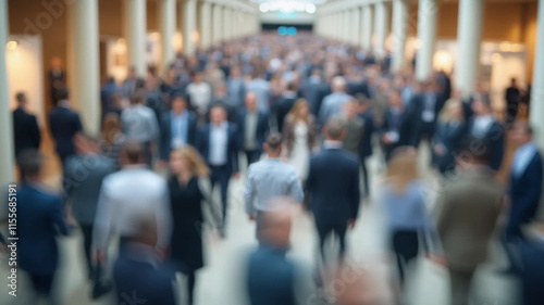 Wallpaper Mural Blurred abstract people in expo event trade show exhibition hall. Business convention or job fair. Business concept background, 16:9 widescreen, 300 dpi, with free space for text Torontodigital.ca