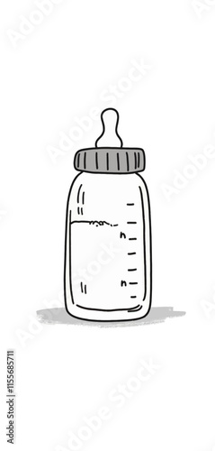 Empty Baby Bottle Illustration