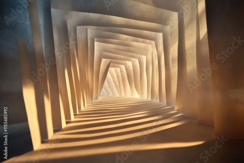 Abstract Paper Tunnel Light and Shadow