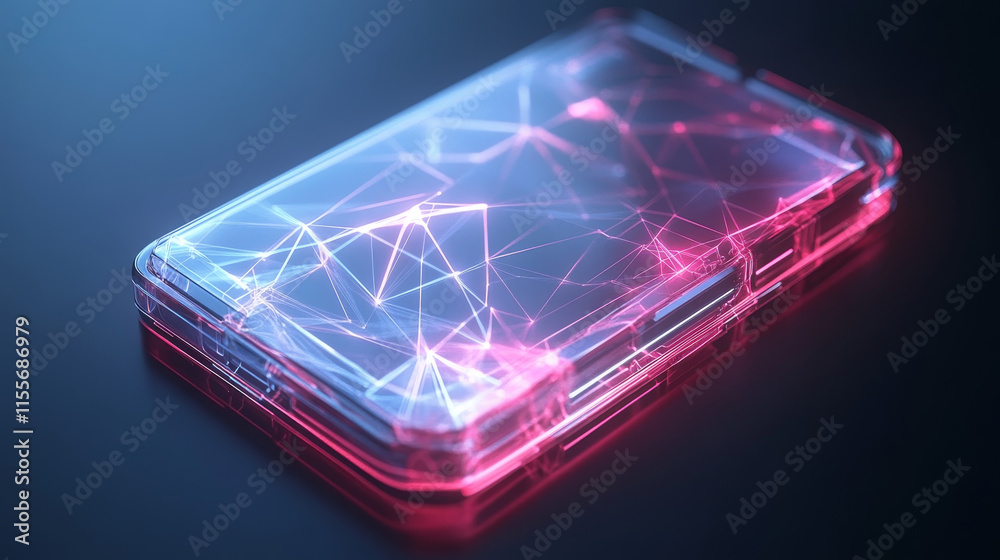 Hologram phone setting. The phone settings consists of polygons, triangles of points and lines. Phone settings icon low-poly connection structure. Technology concept vector. Hologram phone setting. The phone settings consists of polygons, triangles of points and lines. Phone settings icon low-poly connection structure. Technology concept vector.