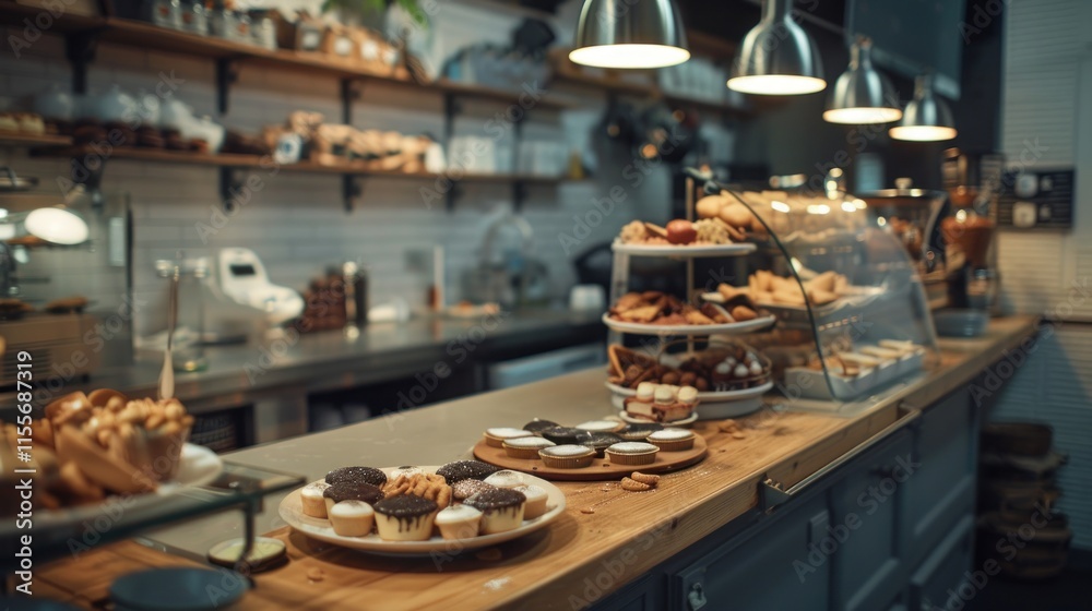 Delicious Bakery Display: A Tempting Array of Pastries and Cakes Delicious Bakery Display: A Tempting Array of Pastries and Cakes
