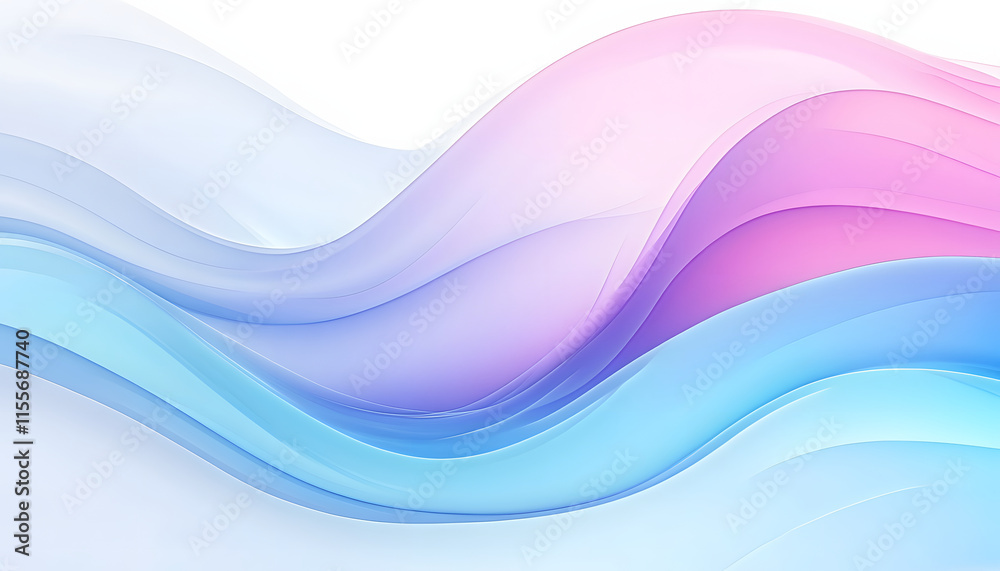 Abstract Pastel Waves Flowing Smoothly Together Abstract Pastel Waves Flowing Smoothly Together
