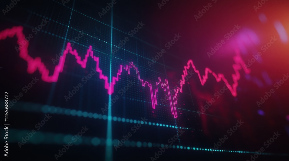 A 2025 stock exchange line chart with a neon-lit design showcasing upward trends. A 2025 stock exchange line chart with a neon-lit design showcasing upward trends.