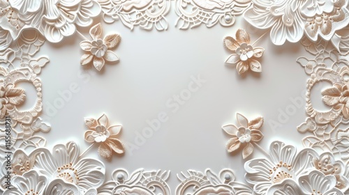 Party invitation with lace details, detailed realism, vintage design, isolated on white background