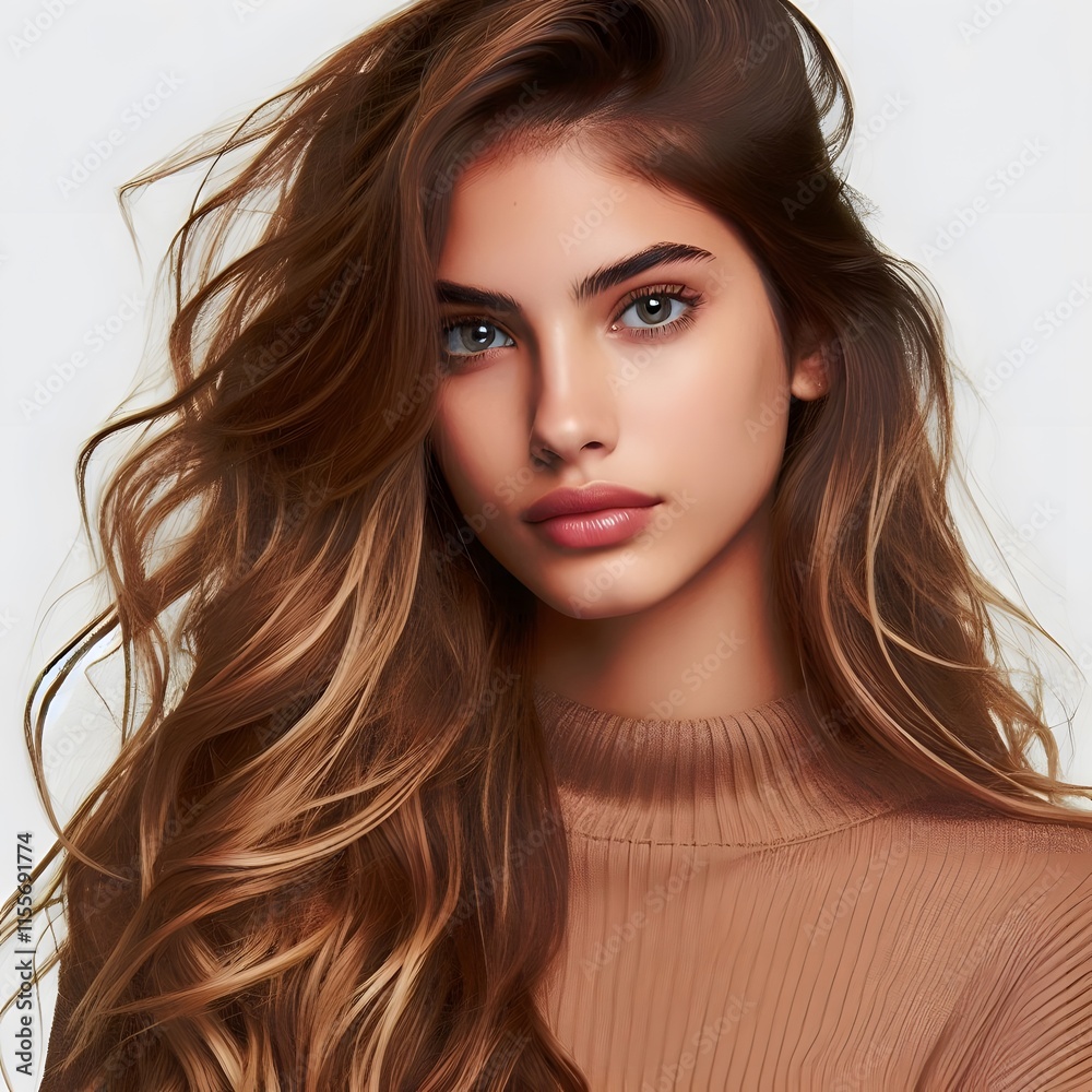 A beautiful Young woman fashion her hair style isolated 4K Bright Picture on white background 4 A beautiful Young woman fashion her hair style isolated 4K Bright Picture on white background 4