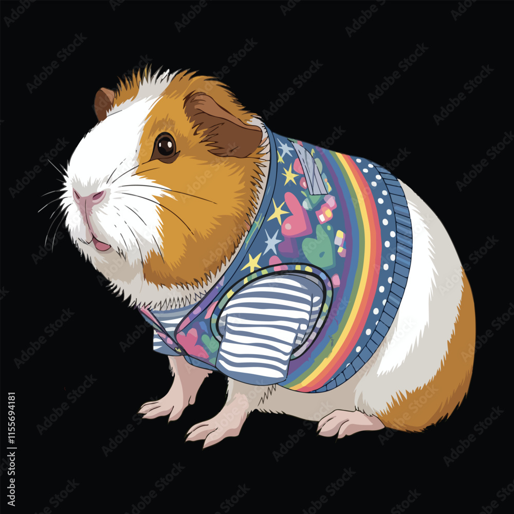 Cute Guinea Pig Vector Standing