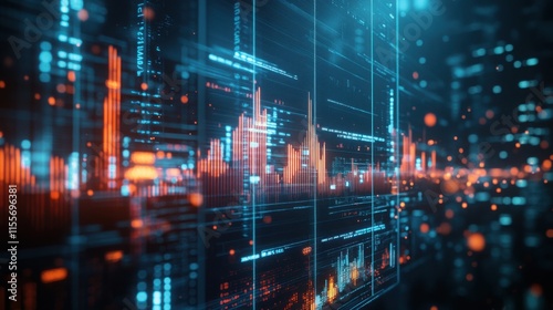 Wallpaper Mural A breakdown of key industries in 2025 stock performance, represented on a digital graph. Torontodigital.ca