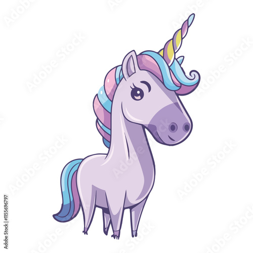 Cute Unicorn Vector On Standing