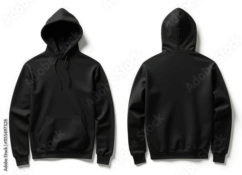 Black Hoodie Mockup Front and Back