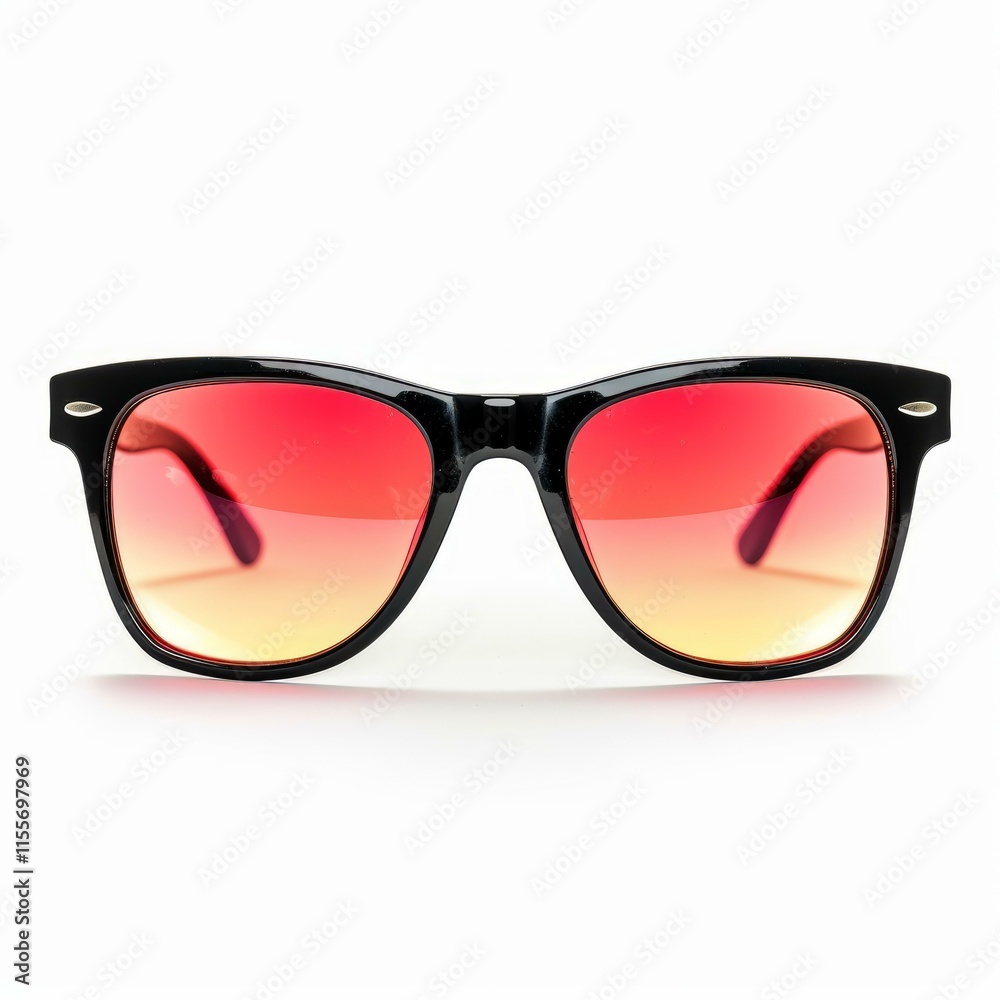 Stylish sunglasses with gradient lenses, creating a vibrant and fashionable look