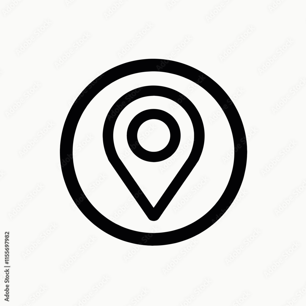 Black and white map locator icon Black and white map locator icon