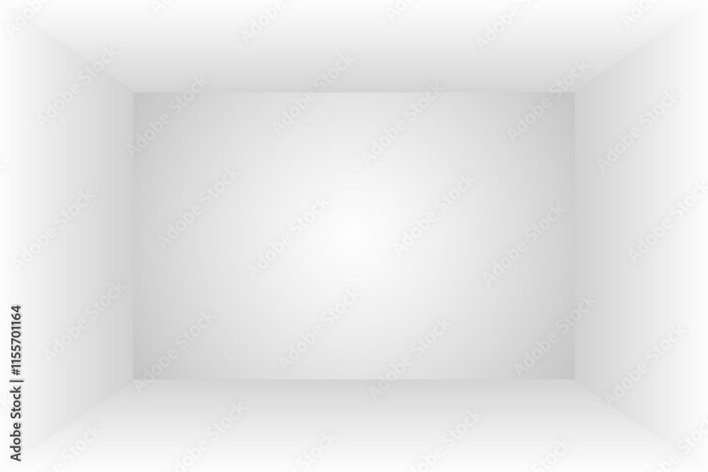 empty room, white and gray tones, studio interior for product presentation 