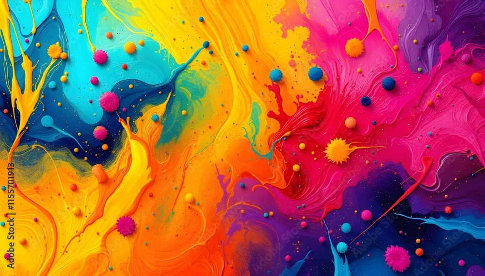 Vibrant Colorful Abstract Composition