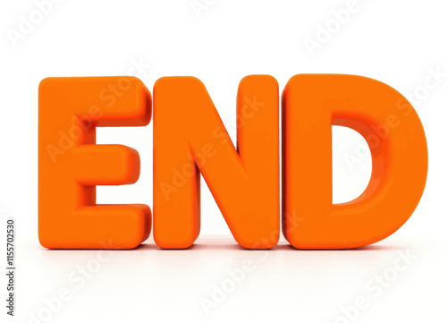 3D Orange End Word