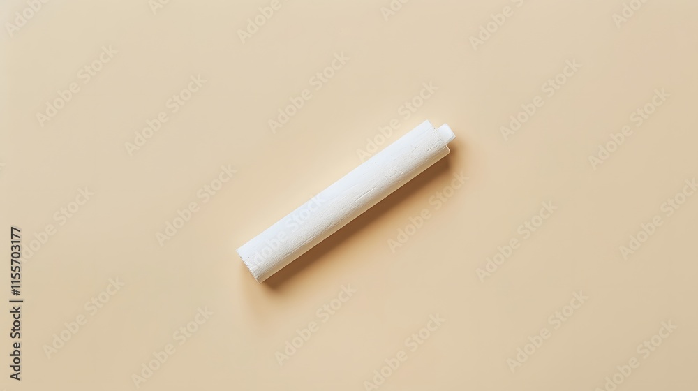 Minimalist White Roll on Soft Beige Background for Art or Design Minimalist White Roll on Soft Beige Background for Art or Design