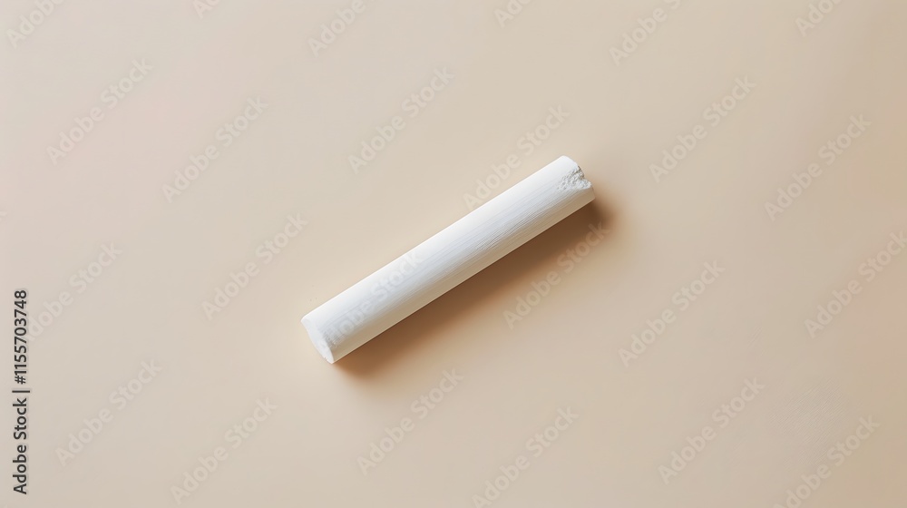 Simple White Chalk Stick on Neutral Background for Creative Use Simple White Chalk Stick on Neutral Background for Creative Use