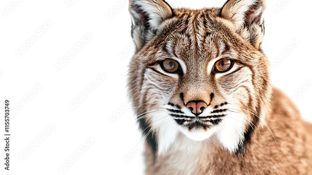 portrait of a lynx On a white background portrait of a lynx On a white background