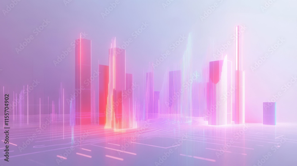 Futuristic Abstract Concept of Glowing Graphs Futuristic Abstract Concept of Glowing Graphs