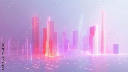 Futuristic Abstract Concept of Glowing Graphs