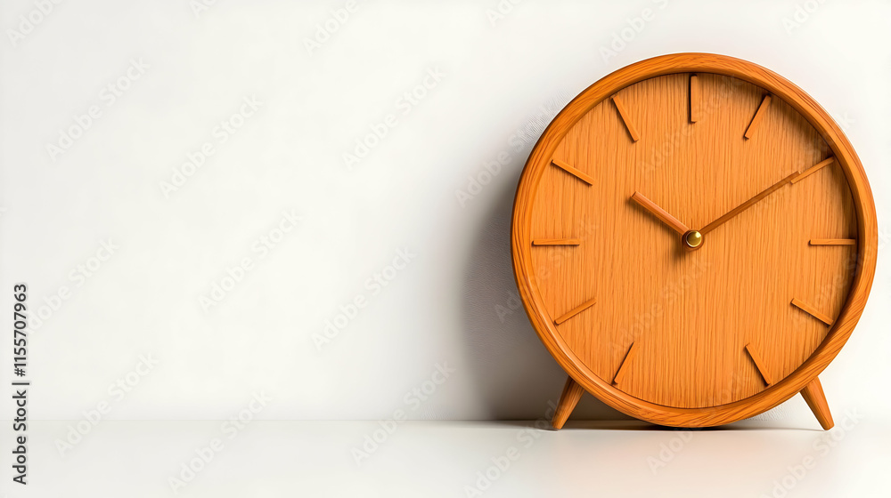 custom made wallpaper toronto digitalWooden Clock 3D Illustration