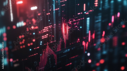 Wallpaper Mural A futuristic financial chart showing cryptocurrency and tech sector growth in 2025. Torontodigital.ca