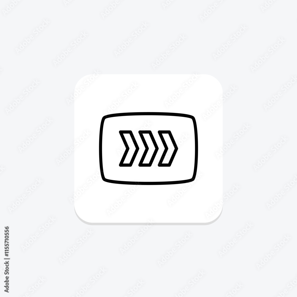 Fast Forward Button line icon , vector, pixel perfect, illustrator file Fast Forward Button line icon , vector, pixel perfect, illustrator file