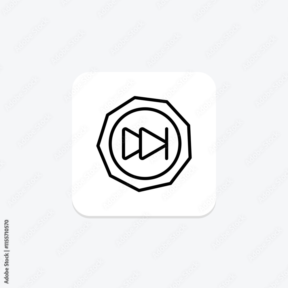 Rewind Button line icon , vector, pixel perfect, illustrator file Rewind Button line icon , vector, pixel perfect, illustrator file