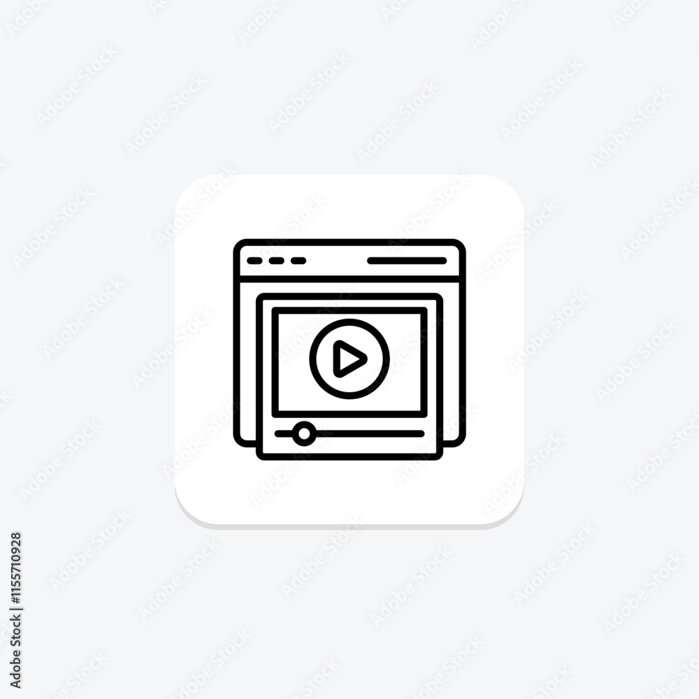 Video Player line icon , vector, pixel perfect, illustrator file Video Player line icon , vector, pixel perfect, illustrator file