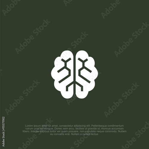Clean and sleek modern brain think smart logo, symbolizing intelligence and innovation for a contemporary and impactful brand identity
