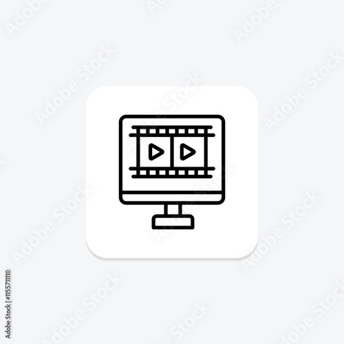 Post Production line icon , vector, pixel perfect, illustrator file