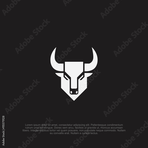 Bold and powerful bull and cow head logo, symbolizing strength and heritage for a distinctive and versatile brand identity